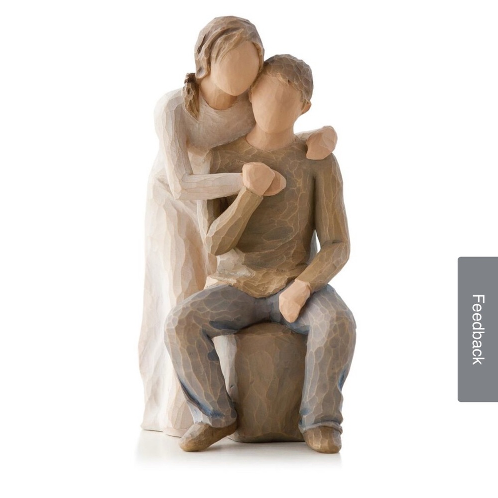 Willow Tree Togetherness Sculpture - Cream and Brown